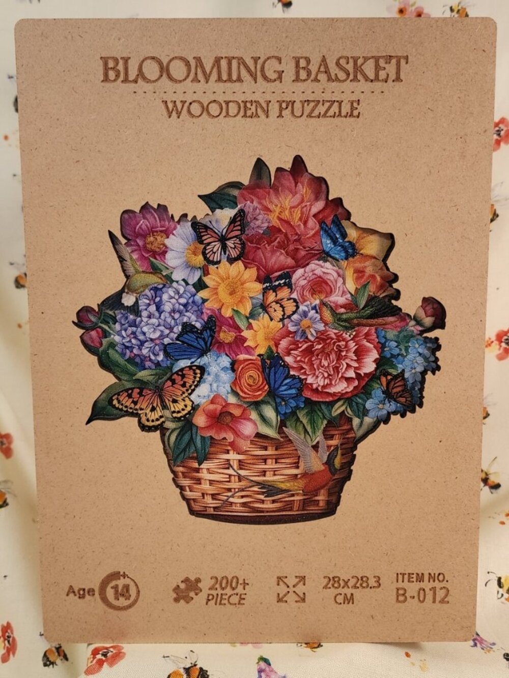 NWOT Unique Blooming Basket Wooden Puzzle 200+ Laser Cut Wooden Pieces